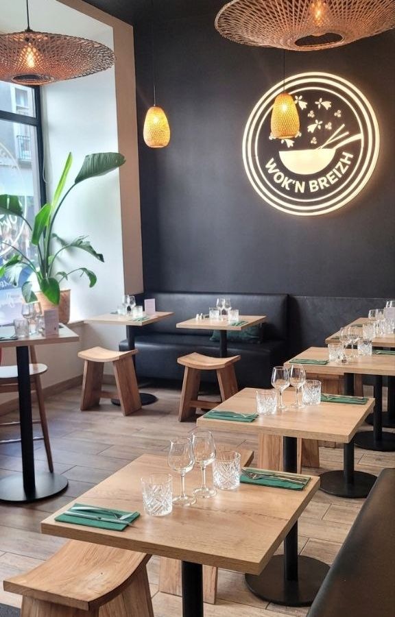 Wok'n Breizh restaurant façade, rue Maréchal Joffre, Rennes