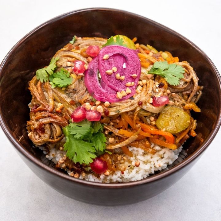 Guémené andouille wok, Indian style